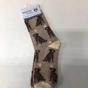 New Happy Tails Socks Onesize Brown Cream